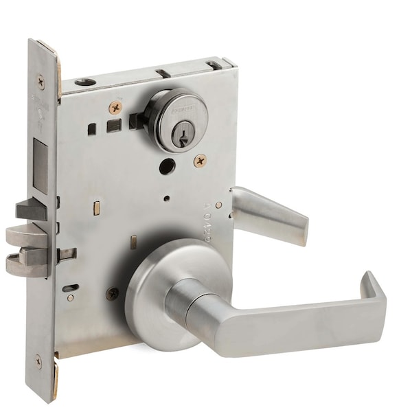 Schlage Storeroom Mortise Lock with Deadbolt, 06B Design, Satin Chrome L9480P 06B 626 - main